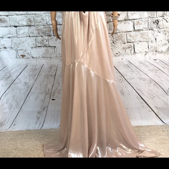 Express Iridescent Blush Pink Maxi Dress L - Picture 5 of 8
